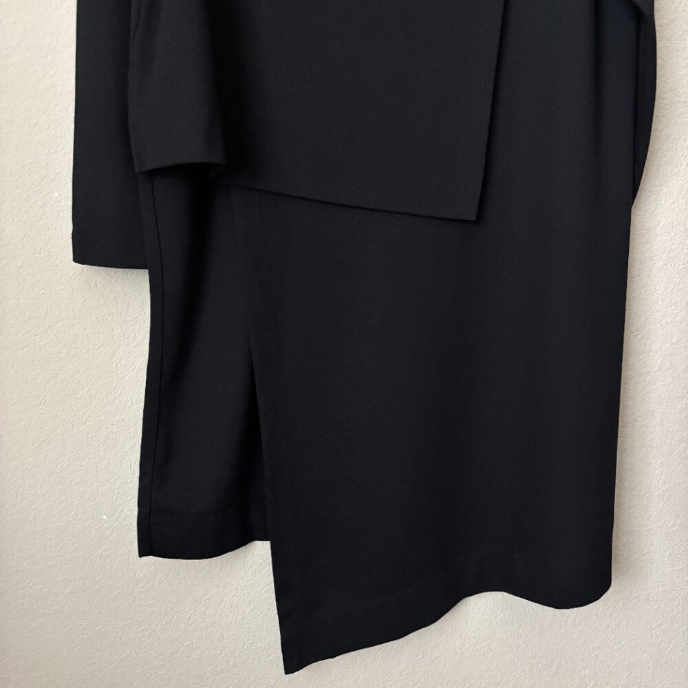 Bryn Walker Pita Modal Ponte Cowl Neck Long Sleeve Asymmetrical Front Peak Tunic - Picture 9 of 13